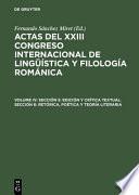 Actas del XXIII Congreso Internacional de Linguística y Filología Románica