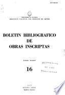 Boletín bibliográfico de obras inscriptas