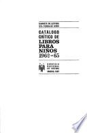 Catálogo crítico de libros para niños, 1962-65