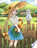 Chicas anime con animales libro para colorear para adultos 1