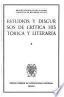 Edición nacional de las obras completas de Menéndez Pelayo: Estudios y discursos de crítica histórica y leteraria