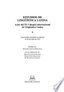 Estudios de Lingüística Latina