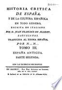 Historia crítica de España y de la cultura Española, compuesta en italiano y en español