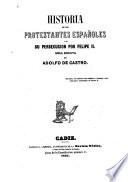 Historia de Los Protestantes Españoles Y de Su Persecucion Por Felipe II.