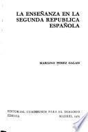 La enseñanza en la Segunda República española