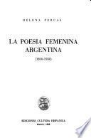 La poesía femenina argentina, 1810-1950