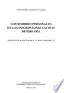 Los nombres personales en las inscripciones latinas de Hispania