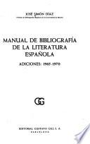 Manual de bibliografía de la literatura española