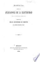 Noticia sobre las aplicaciones de la electricidad en la República mexicana