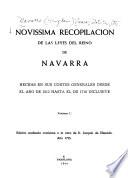 Novíssima recopilación de las leyes del Reino de Navarra