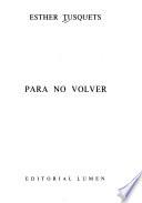 Para no volver