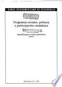 Programas sociales, pobreza y participación ciudadana