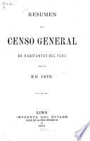 Resumen del censo general de habitantes del Perú