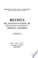 Revista del Instituto Nacional de Investigaciones y Archivos Literarios