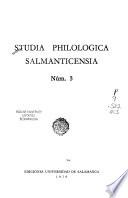 Studia philologica Salmanticensia